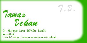 tamas dekan business card